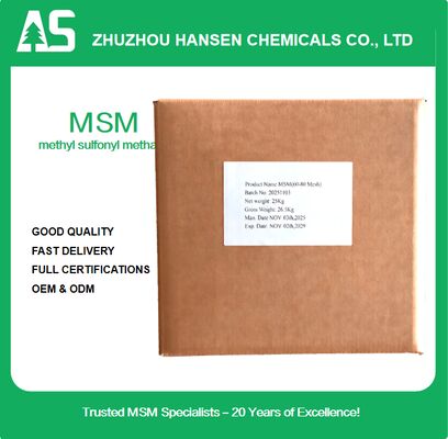 Top-Grade MSM from Zhuzhou Hansen – Promotes Healthy Joints, Skin, and Hair with ≥99.9% Purity